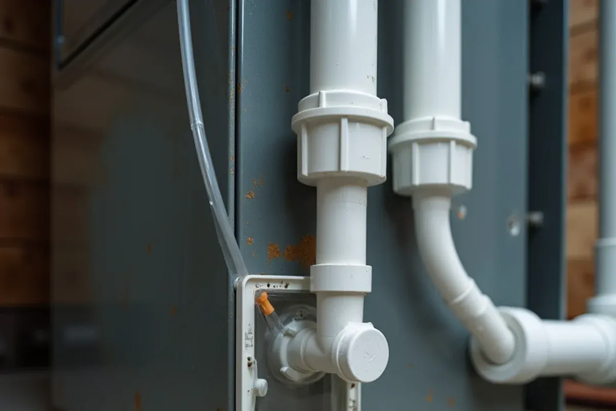 Condensate trap and PVC venting on a 95 percent efficiency gas furnace installed in Bremerton, WA