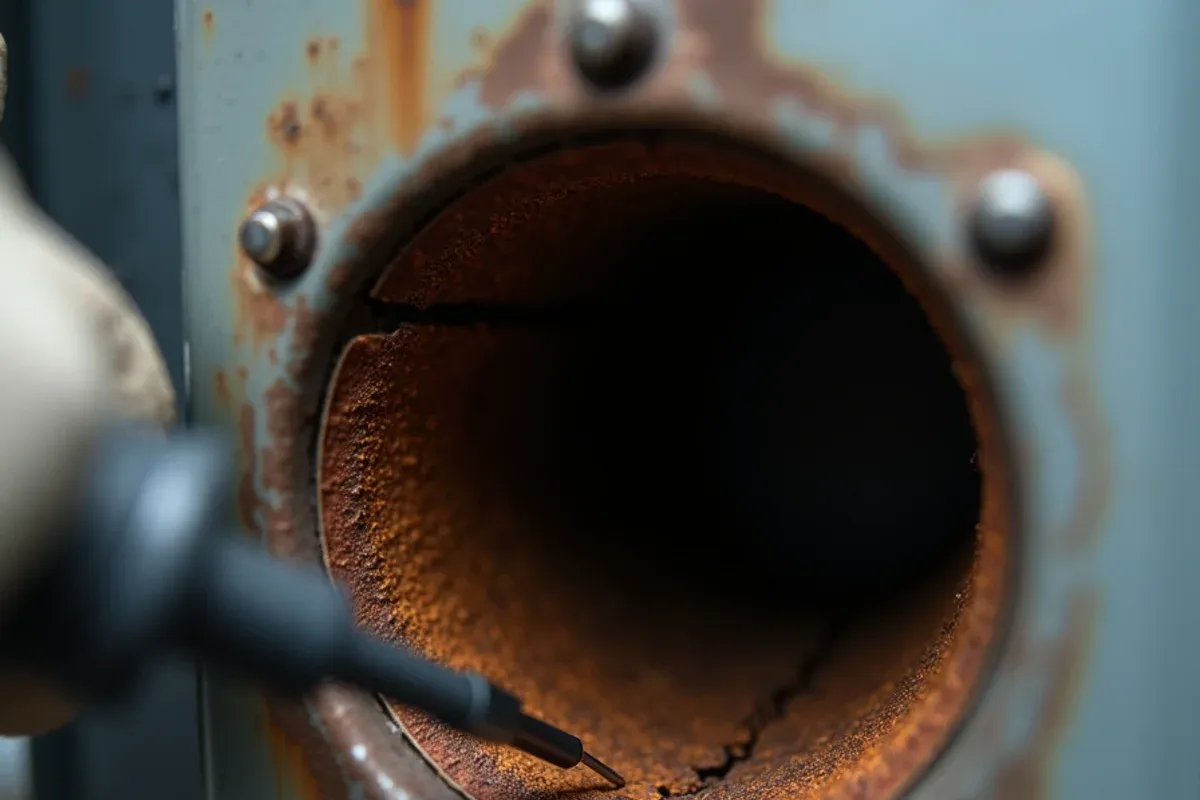 Crack in a furnace heat exchanger found during a no-heat safety inspection in Bremerton, WA
